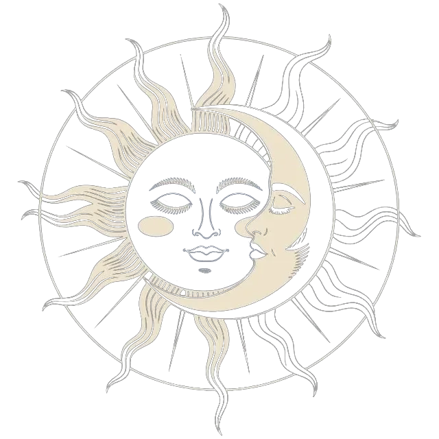 Graphicio sun and moon face logo
